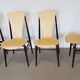 Set of 4 floating seat dining chairs / 1950s