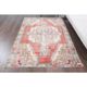 Vintage Turkish Oushak Handmade Wool Cotton Red Area Rug 142x223