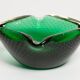 Green glass ashtray mid-century, Italy, 1970s