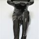 Anthropomorphic ashtray legs ceramic black design 80s
