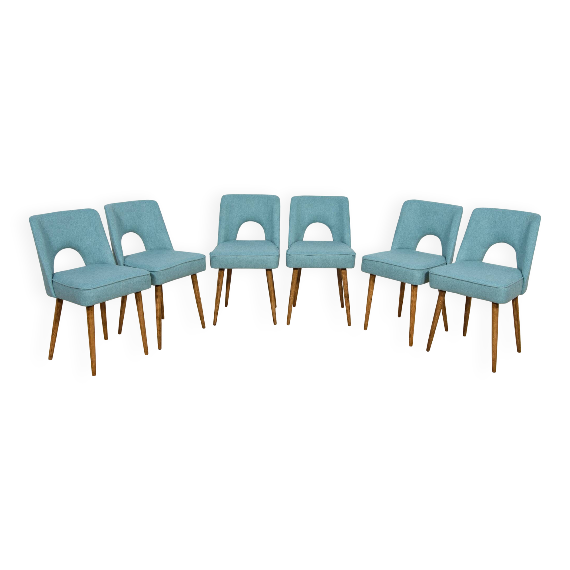 Shell chairs from Bydgoszcz furniture factory, 1960s, Poland set of 6