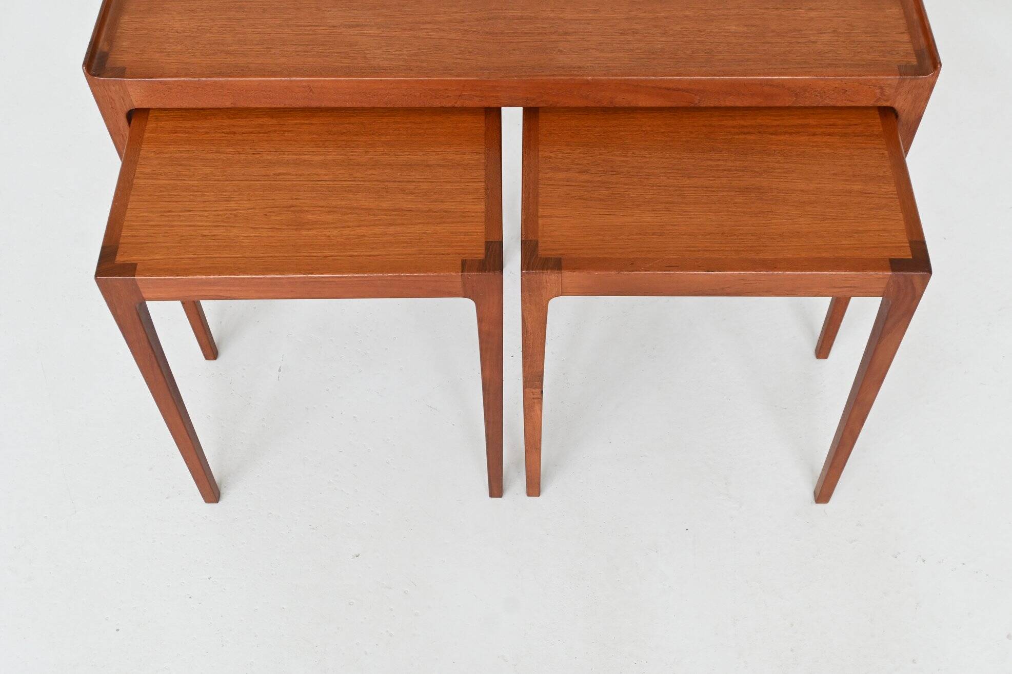 Kurt Ostervig nesting tables in teak Jason Mobler Denmark 1960