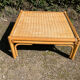 Table basse carrée en bois et rotin, années 70