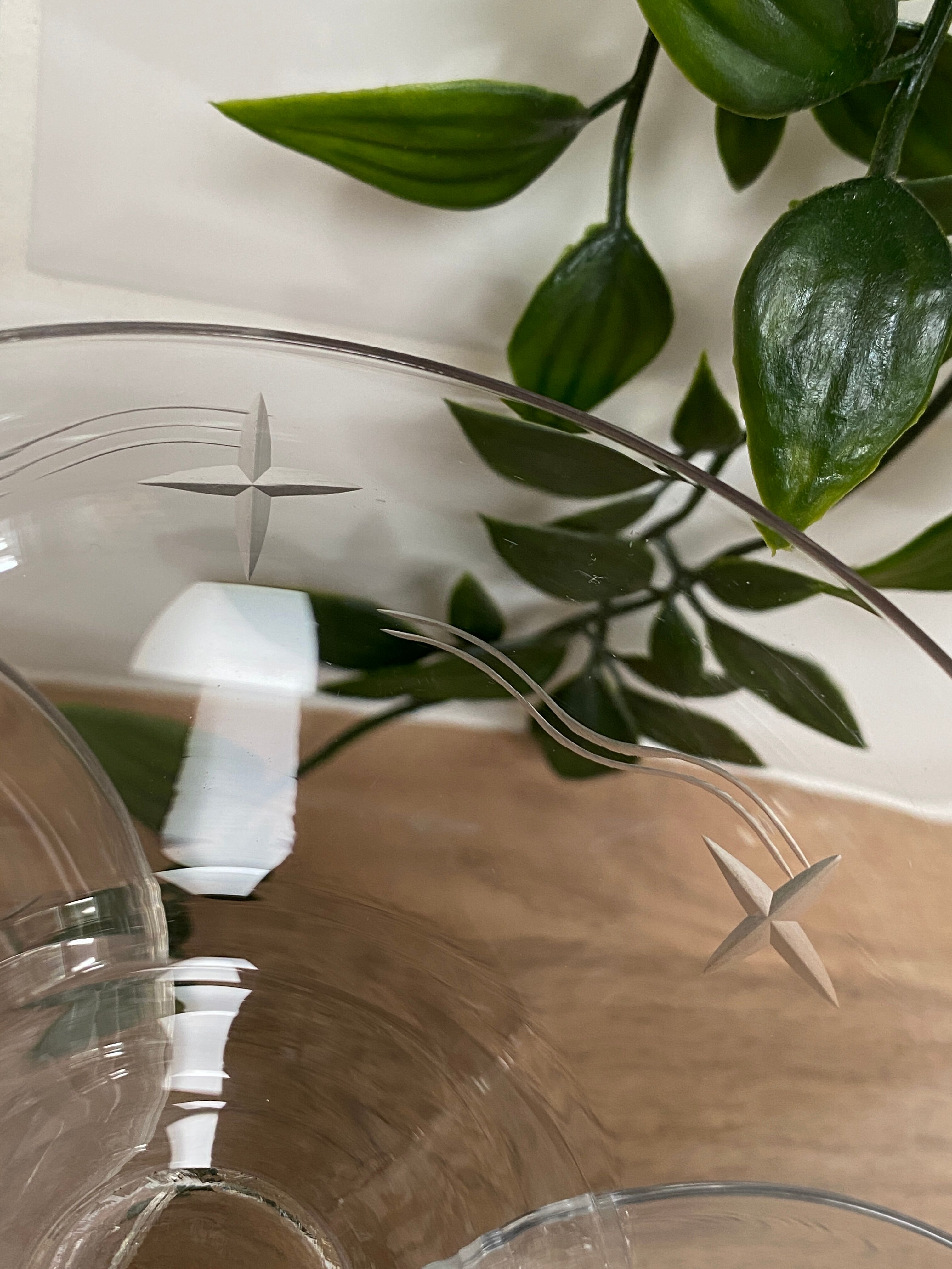 Set of 4 cut glass cups