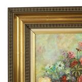 Still Life Flowers Vintage Painting on Canvas R. De Gryse