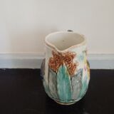 Wasmuel style slip pitcher heron decoration