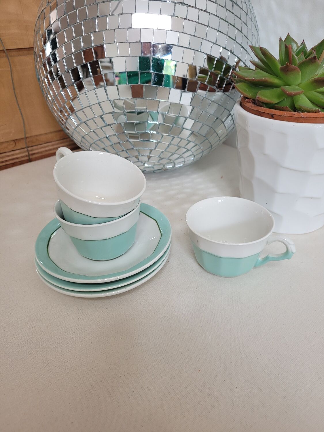 Set of 3 coffee cups M L Porcelain