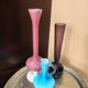 Lot de 3  vases soliflores en verre style mid century modern
