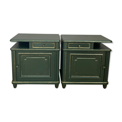 Paire de chevets art-déco en bois peint