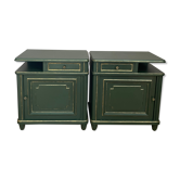 Paire de chevets art-déco en bois peint