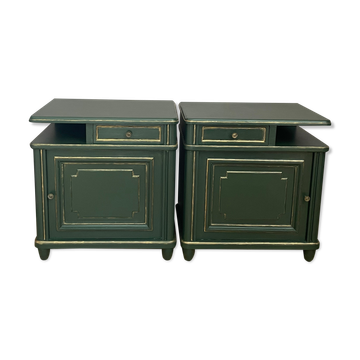 Paire de chevets art-déco en bois peint
