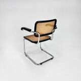 Tubular frame and cane cantilever dining chair, Italy, 1970s