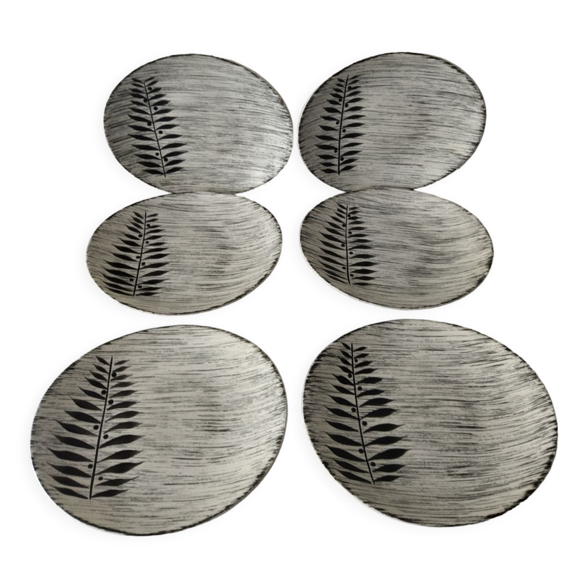 6 large earthenware plates from Salins Tolede