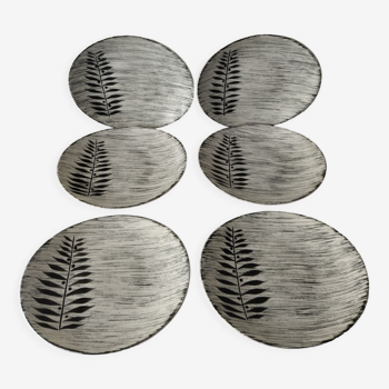 6 large earthenware plates from Salins Tolede