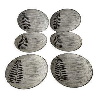 6 large earthenware plates from Salins Tolede