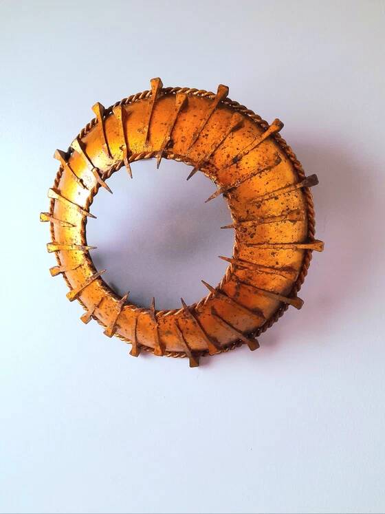 Brutalist sunburst wall light 1960