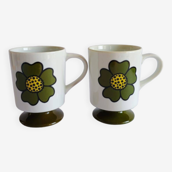 Two flower mazagrans seventies 70s