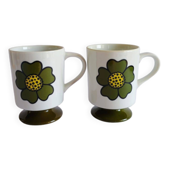 Two seventies flower mazagrans from the 70s