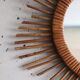 Vintage rattan sun mirror