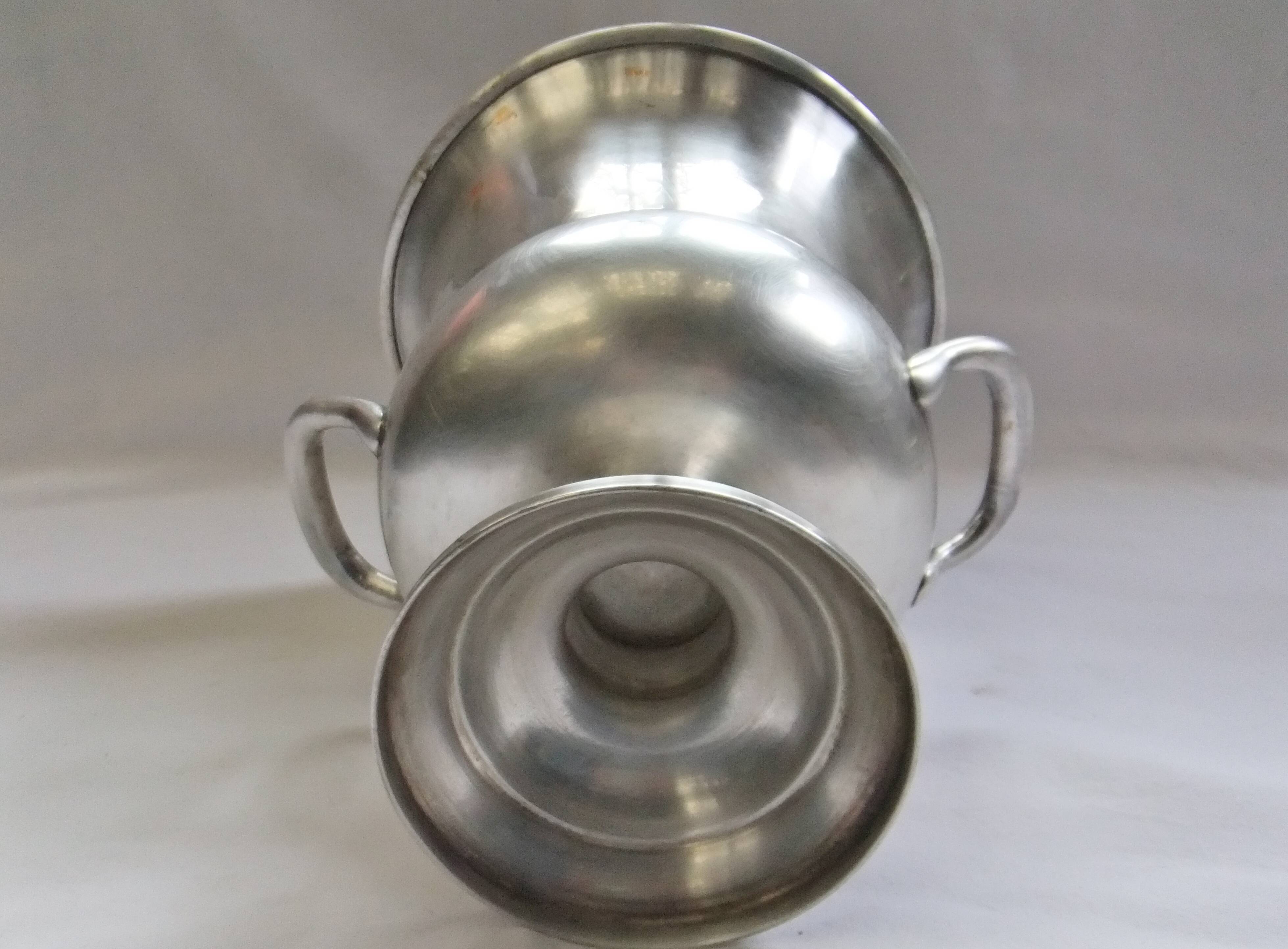 Old champagne bucket with vintage silver metal cooler Medici