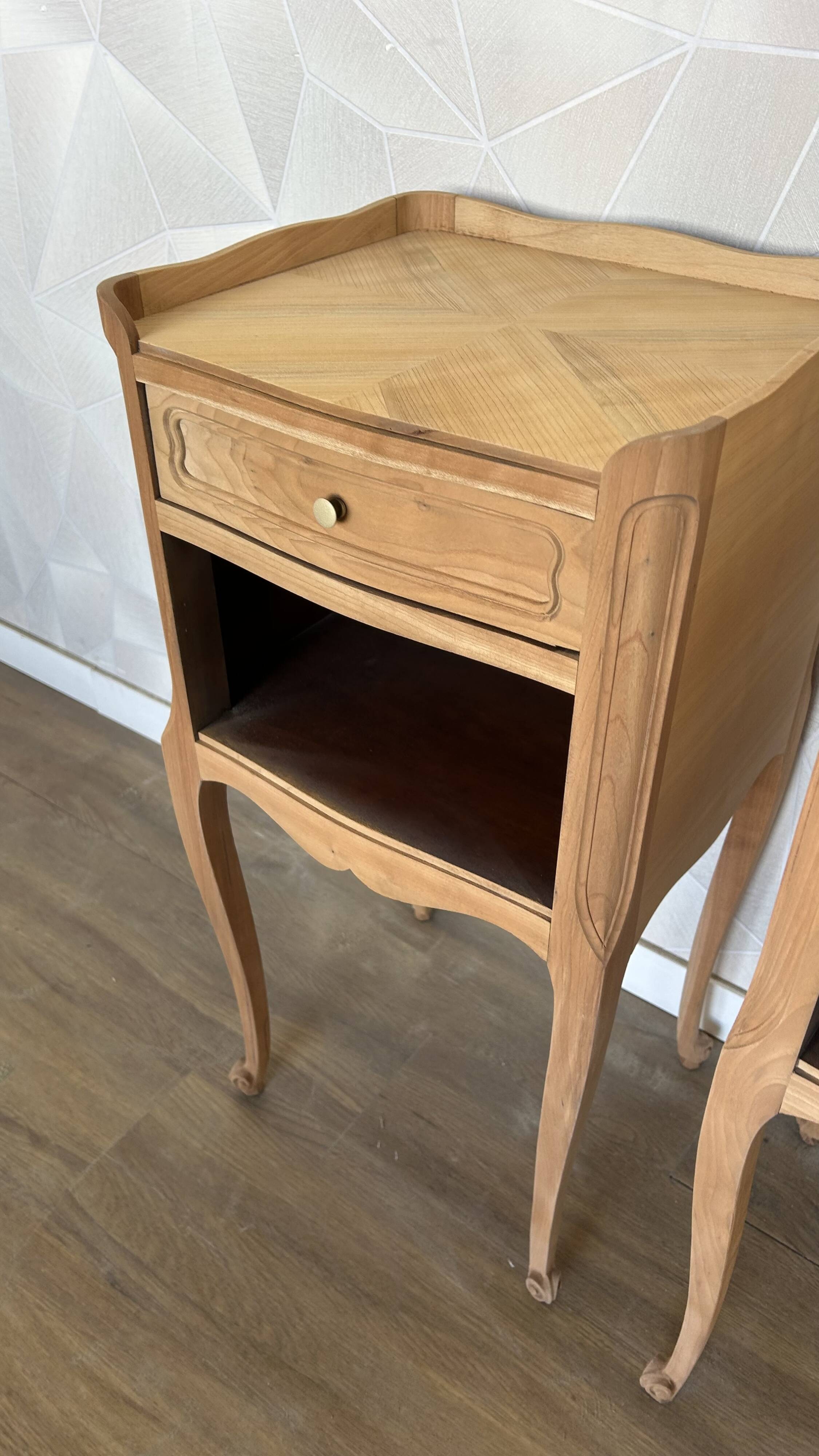 Pair of airbrushed bedside tables