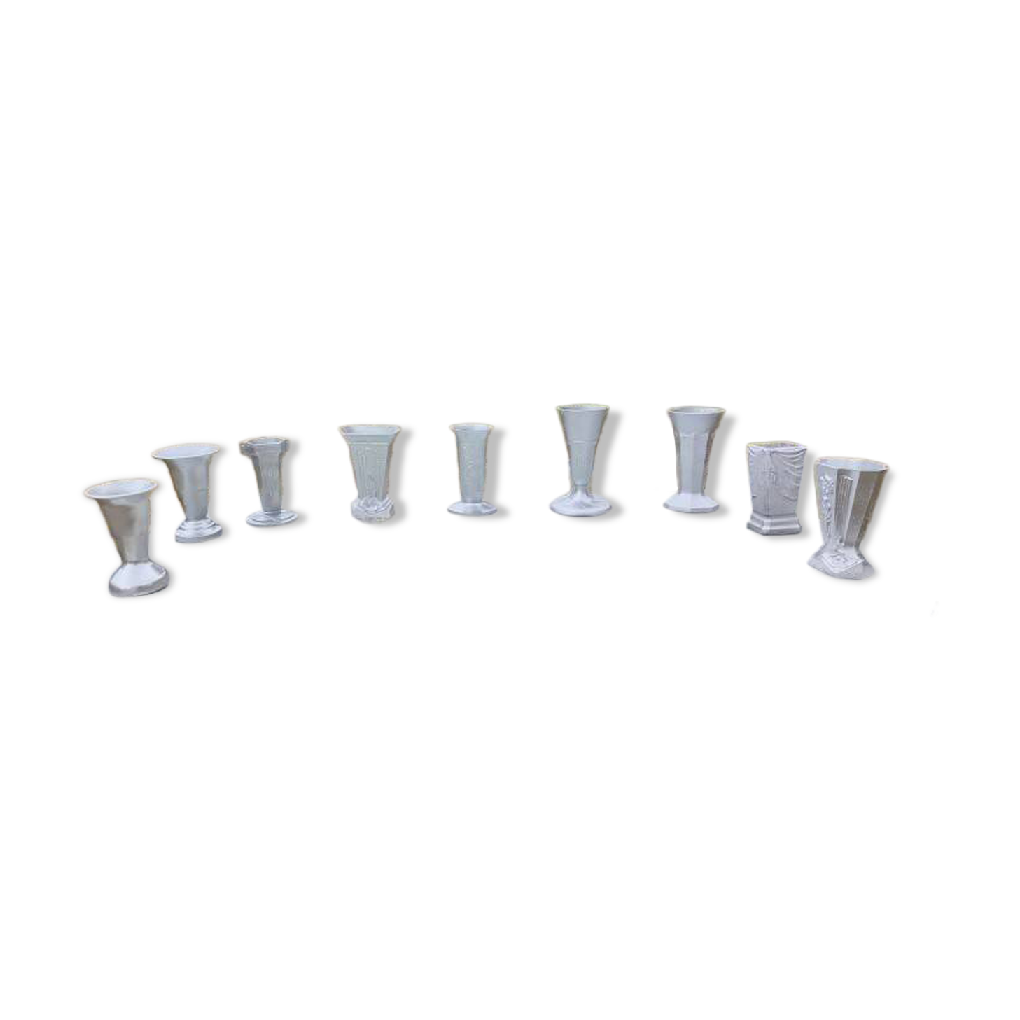 1 lot de vases en aluminium des années 30