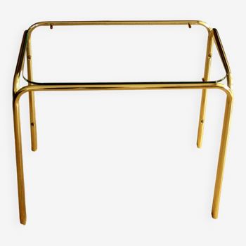 Small brass side table with glass plate, Vintage from the 1970s