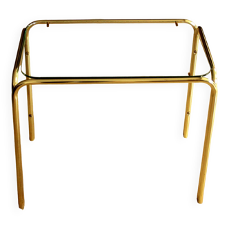 Small brass side table with glass plate, Vintage from the 1970s