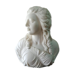 Buste de femme en marbre,