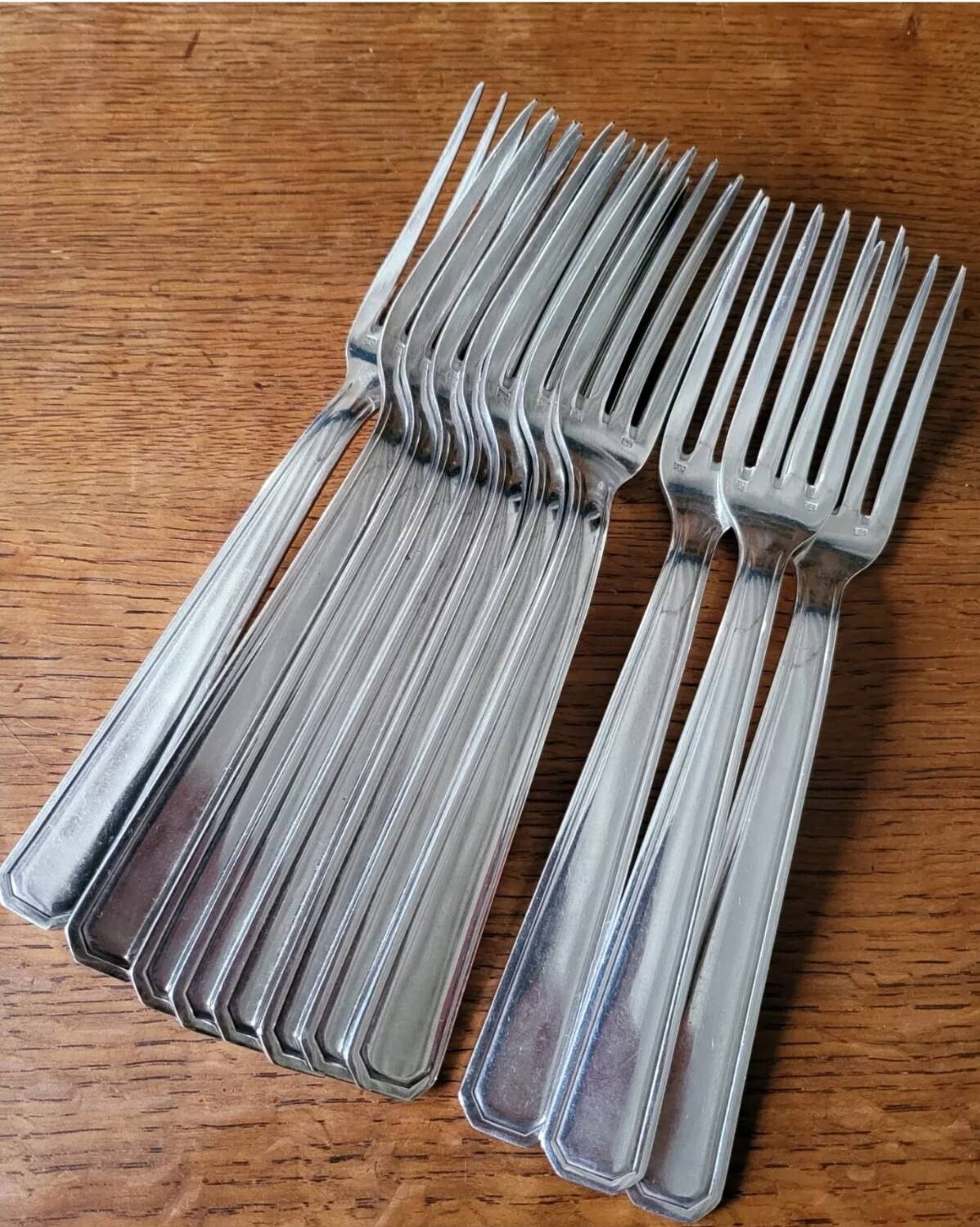 11 Fourchettes en Métal Argenté Orfèvre DAM  20.5 cm