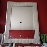 Large vintage tufted velvet mirror