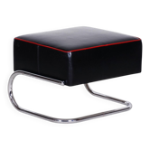 Bauhaus Stool in Leather and Chrome-Plated Steel from R. Slezák, Czech, 1930s