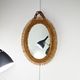 Italian sun mirror in rattan by Bonacina of the 50s 47x65cm