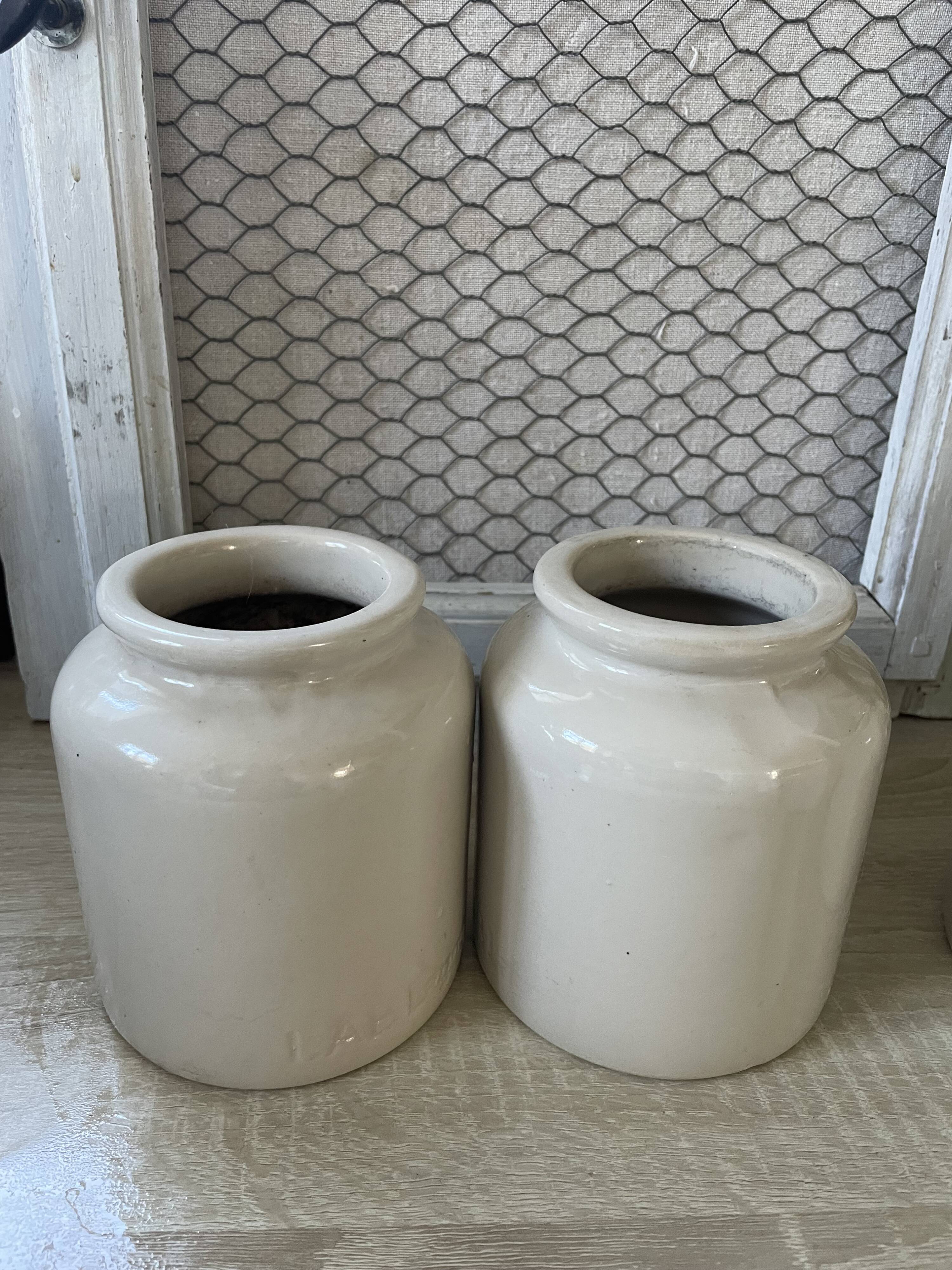 Lot de 3 bocaux en grès vintage