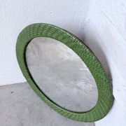 Woven wicker round mirror 1960