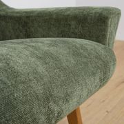 Fauteuil en chêne et tissu vert, Danemark, années 1960