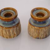 Pair of Danish ceramic candle holders by Soholm.