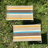 Vintage canvas foldable camping stools