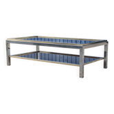 Design coffee table in chrome and brass, in the Willy Rizzo style