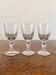 3 stemmed white wine glasses in engraved glass from the 19th century