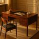 Danish executive desk in rosewood with black leather inlay from Søren Willadsen Møbelfabrik, 1960s
