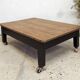 Vintage oak coffee table 50 60 black shabby patina