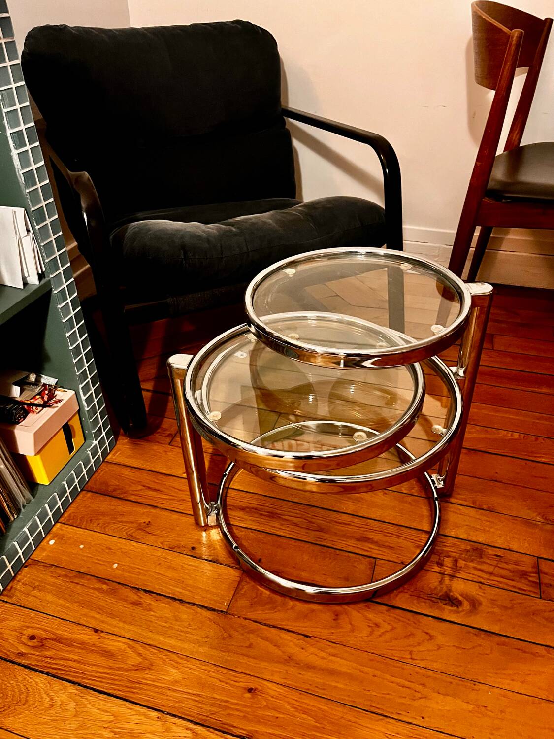 Vintage chrome coffee table