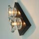 1960s 70s space age sconce by cosack-leuchten 2 thick glass shades and meta