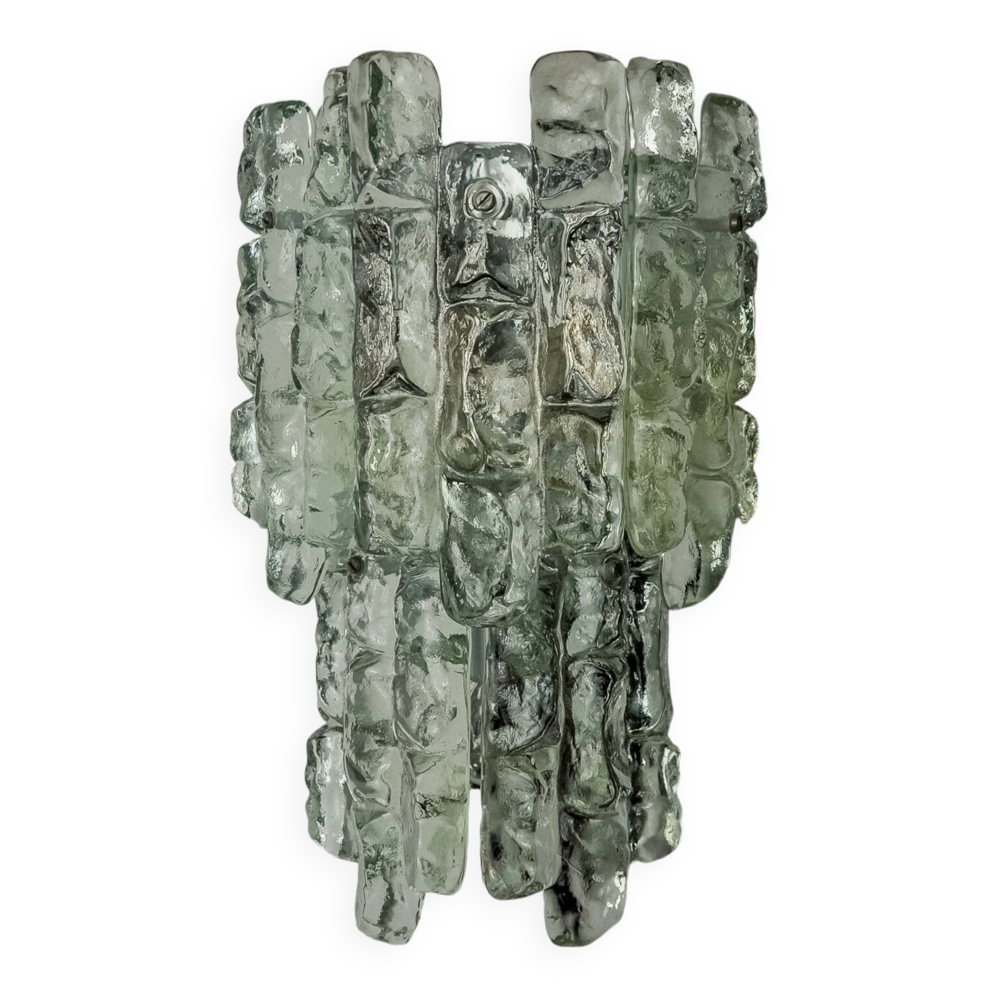 "Glaçon" wall lamp by JT Kalmar frosted glass Austria 1970
