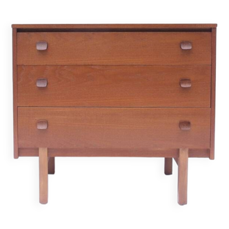 Vintage Scandinavian chest of drawers with square handles