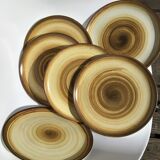 6 Flat plates sandstone Longchamp brown straw