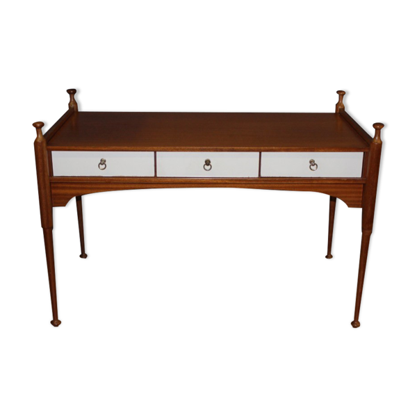 Bureau plat trois tiroirs et laque Maison Gauthier vers 1960