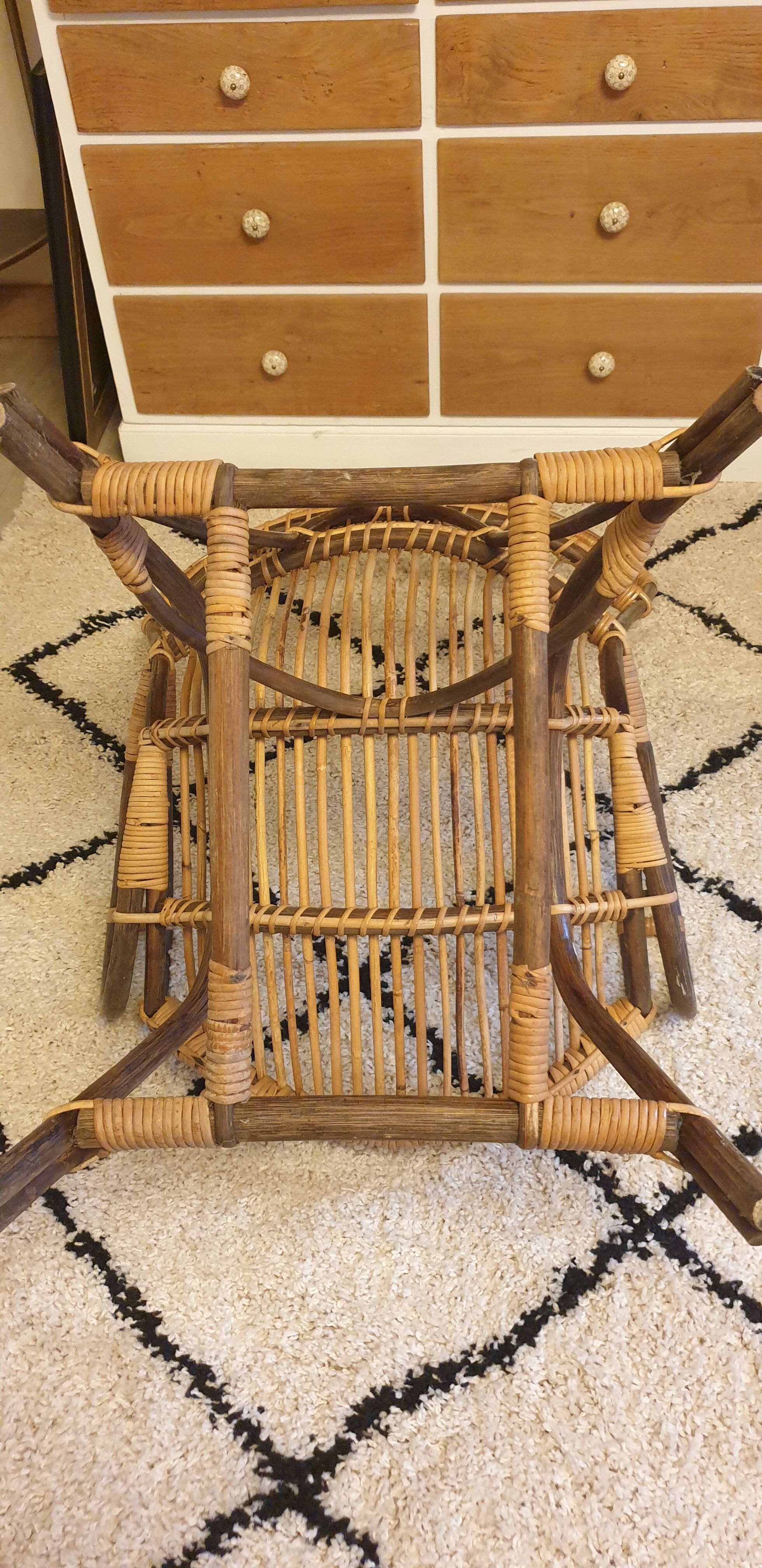 Pair of rattan armchairs