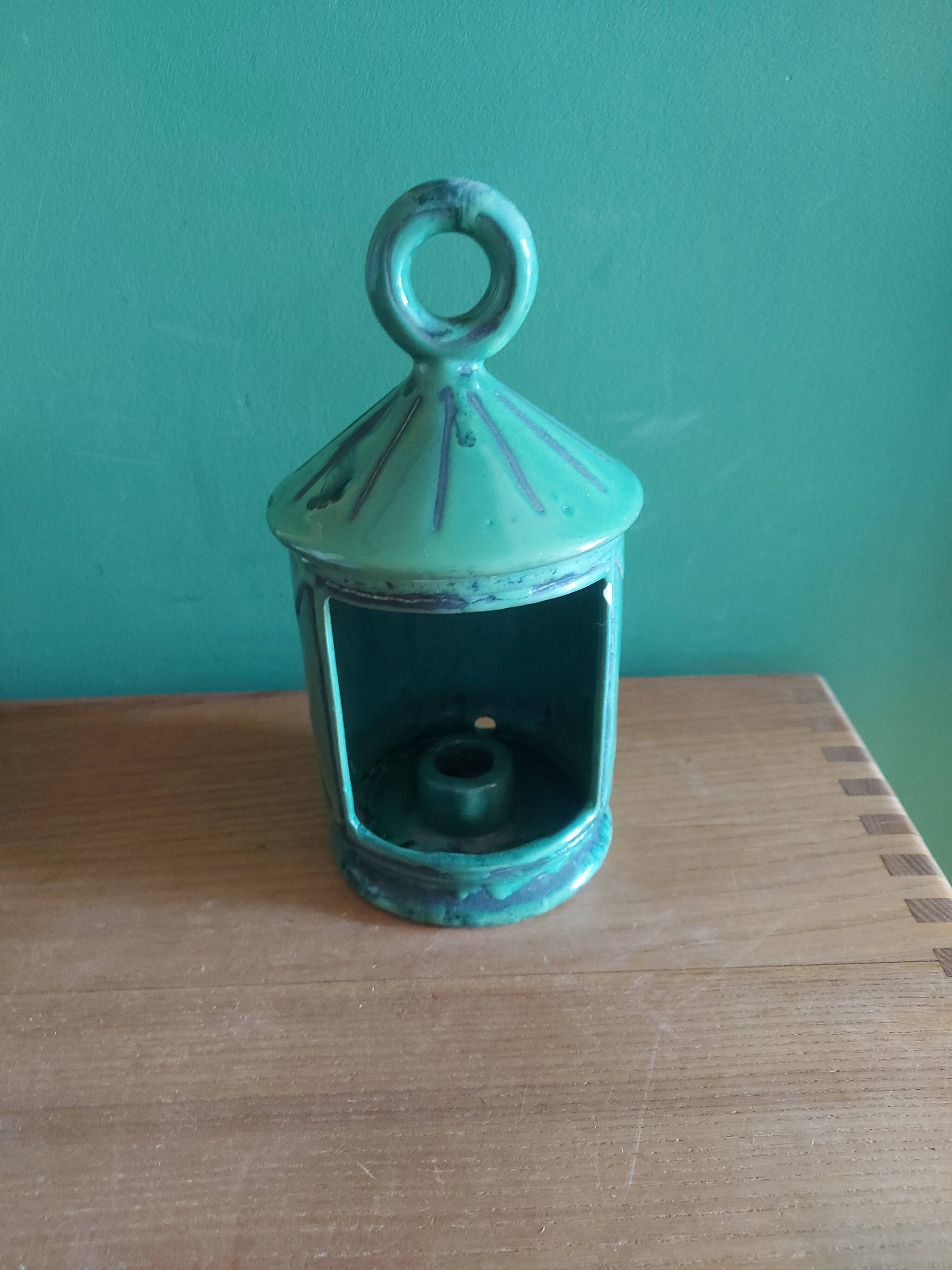 Candle holder in glazed ceramic 60s